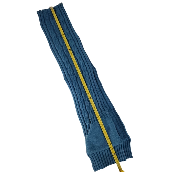 SIMONS LE 31 Men's Knit Scarf with Hand Warmer Pockets 100% lambswool– blue - Picture 6 of 7